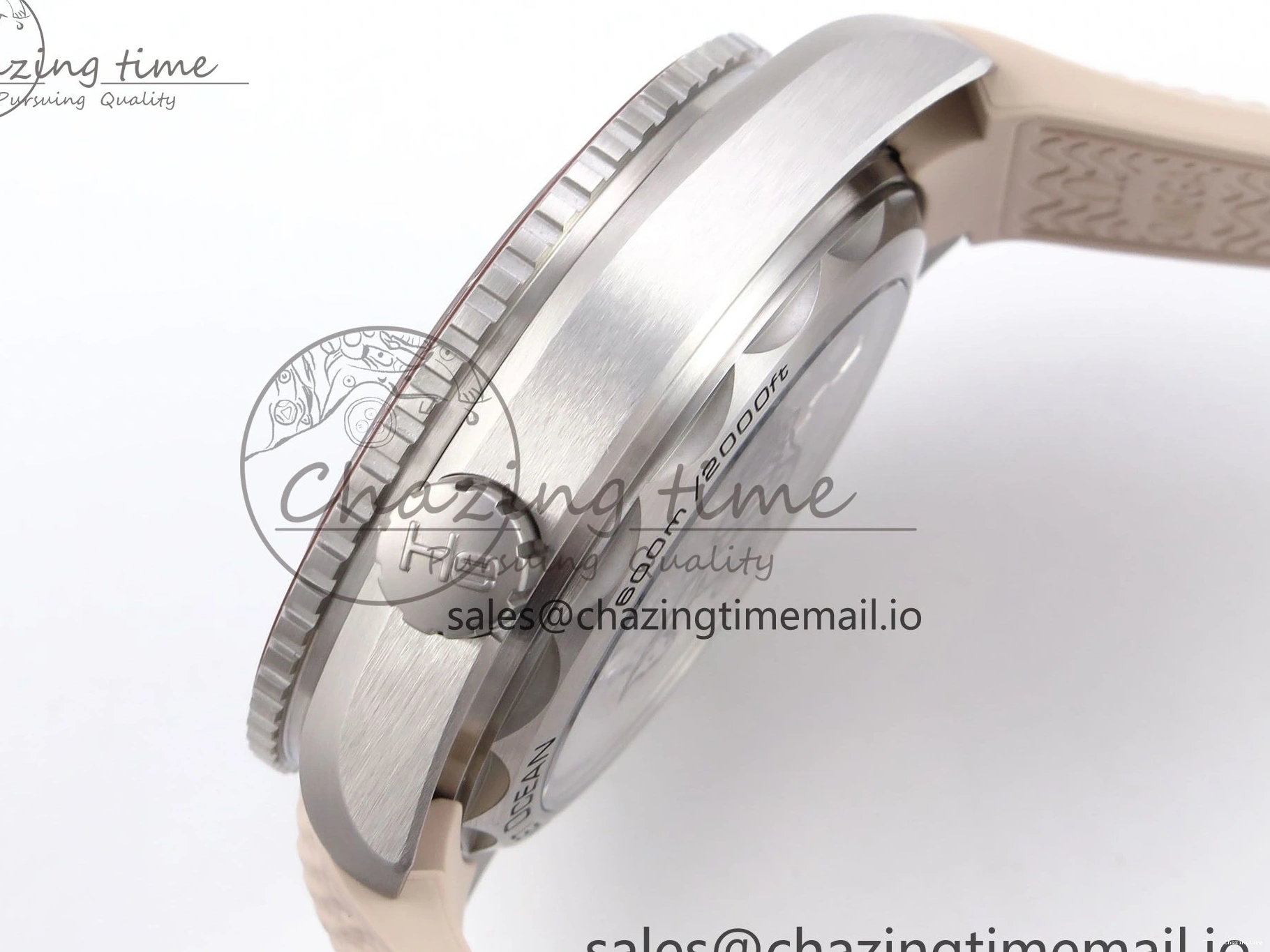 0323 Planet Ocean 43.5mm SS VSF 1:1 Best Edition Brown Bezel Sand Dial on Sand Rubber Strap A8900 Super Clone Neat 7710